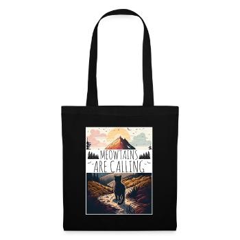 Cat Kitten Mountains Randonnée Escalade en plein air - Sac en tissu - noir - Devant