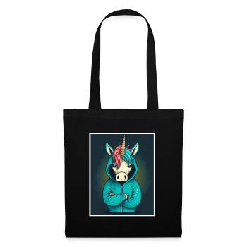 Collègue sarcasme sarcastique de vache licorne du matin - Sac en tissu - noir - Devant