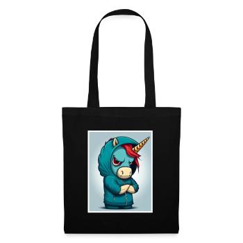 Einhorn Kuh Morgenmuffel Sarkasmus Kollege - Sac en tissu - noir - Devant