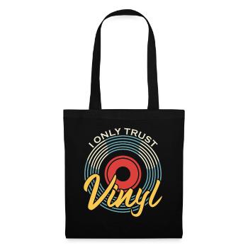 I only trust Vinyl Vintage Schallplatte - Stoffbeutel - Schwarz - Vorne