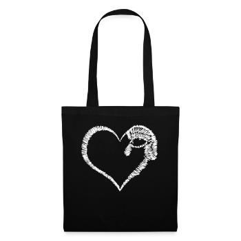 Poodle Heart - Tote Bag - black - Front