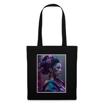 Geisha Anime Japon Vaporwave Anime Futuriste - Sac en tissu - noir - Devant