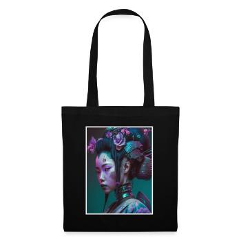 Geisha Anime Japon Vaporwave Anime Futuriste - Sac en tissu - noir - Devant