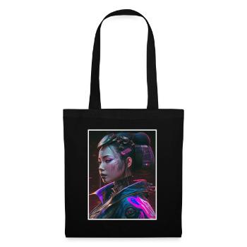 Geisha Anime Japon Vaporwave Anime Futuriste - Sac en tissu - noir - Devant