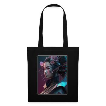 Geisha Anime Japon Vaporwave Anime Futuriste - Sac en tissu - noir - Devant
