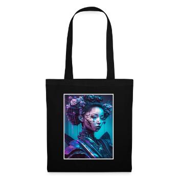 Geisha Anime Japon Vaporwave Anime Futuriste - Sac en tissu - noir - Devant