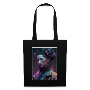 Geisha Anime Japon Vaporwave Anime Futuriste - Sac en tissu - noir - Devant