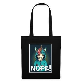 Nope morning grouch licorne collègue sarcasme - Sac en tissu - noir - Devant