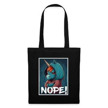 Nope morning grouch licorne collègue sarcasme - Sac en tissu - noir - Devant