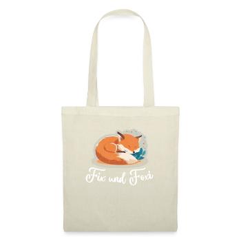 Fix und Foxi Fuchs Spruch Schlafshirt Kuscheln - Stoffbeutel - Natur - Vorne