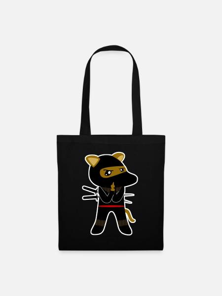 Ninja Hund Hunde Ninjas - Stoffbeutel - Schwarz