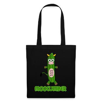 Gurken Kuh Moocumber Gurke - Stoffbeutel - Schwarz - Vorne