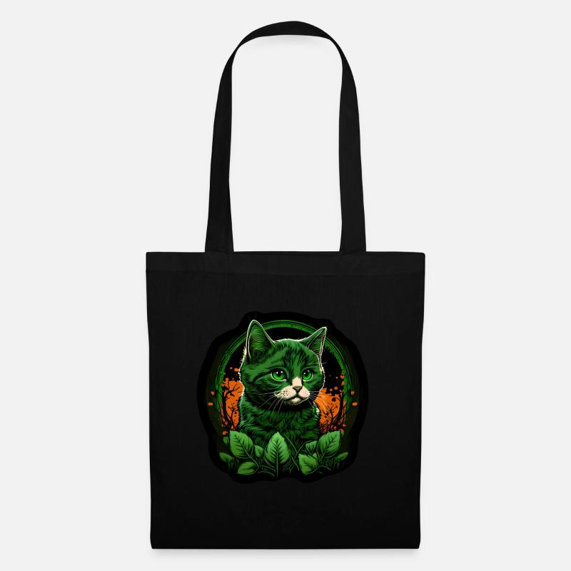 Katze Kätzchen St. Patricks Day Irland Irisch - Stoffbeutel - Schwarz