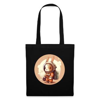 Cute bunny with balloons Easter space - Tote Bag - black - Front