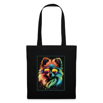 Spitz Poméranien miniature Lunettes de soleil Chien - Sac en tissu - noir - Devant