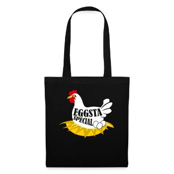 Huhn Eier Ei Hühner Hühnerei - Stoffbeutel - Schwarz - Vorne