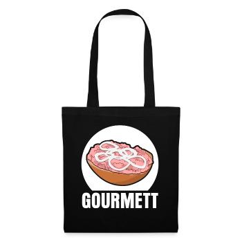 Mettbrötchen Gourmet Mettigel Mett - Stoffbeutel - Schwarz - Vorne
