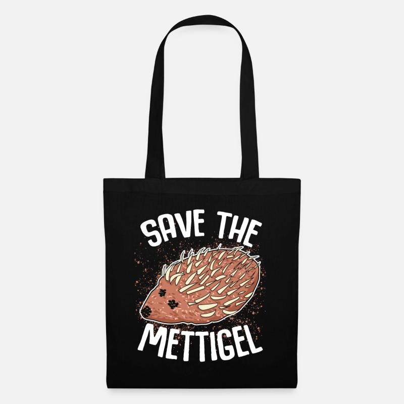 Mettigel Mettbrötchen Hackfleisch Mett - Stoffbeutel - Schwarz
