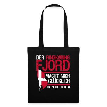 Ringkøbing Urlaub Flagge Dänemark - Stoffbeutel - Schwarz - Vorne