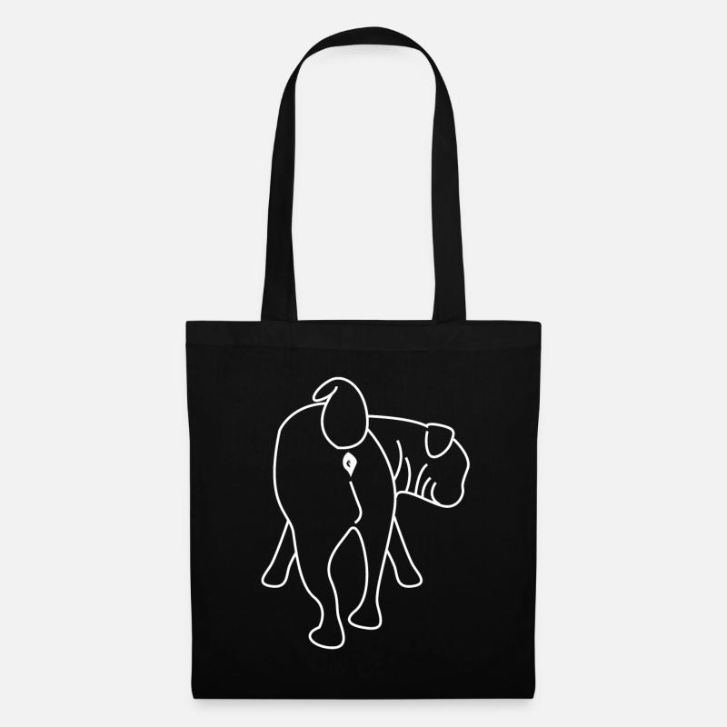 Mops von hinten Hunde - Stoffbeutel - Schwarz