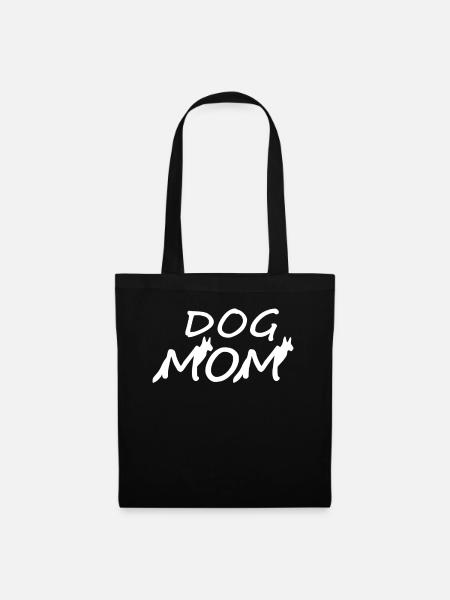 Weißer Schäferhund Mama - Stoffbeutel - Schwarz