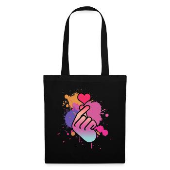 Kpop Finger Korean Popmusik Retro K-Pop - Stoffbeutel - Schwarz - Vorne