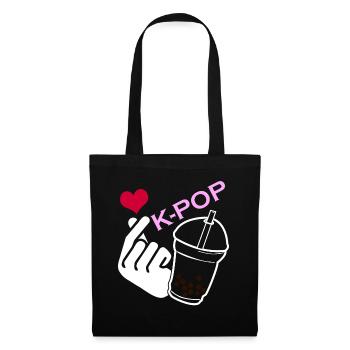 Kpop Bubble Tea Korean Popmusik K-Pop - Stoffbeutel - Schwarz - Vorne