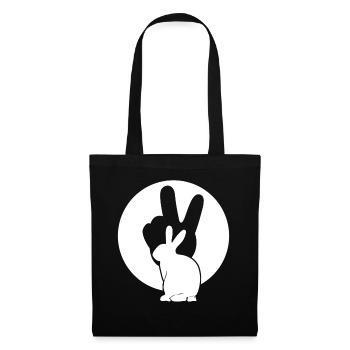 Bunnies Peace Rabbit Bunny - Tote Bag - black - Front
