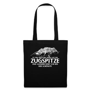 Zugspitze lustig Berge Bergsteigen - Stoffbeutel - Schwarz - Vorne