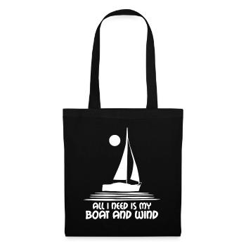 Club de voile de voilier et de voilier éolien - Sac en tissu - noir - Devant