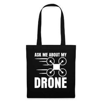 Drohne Quadcopter Quadrocopter Drone - Stoffbeutel - Schwarz - Vorne