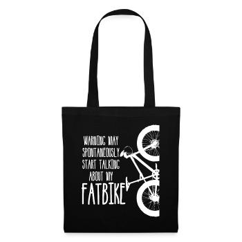 Fatbike Spruch Fat Bike - Stoffbeutel - Schwarz - Vorne