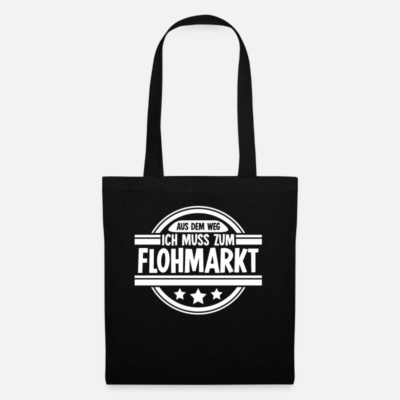 Flohmarkt Trödelmarkt - Stoffbeutel - Schwarz