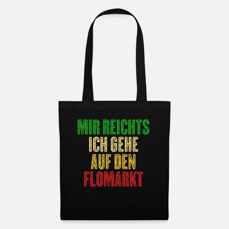 Trödelmarkt Flohmarkt - Stoffbeutel - Schwarz