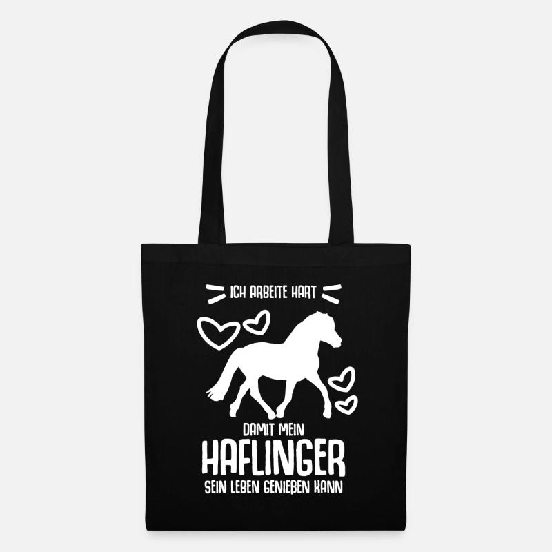 Haflinger Pferd Haflingers - Stoffbeutel - Schwarz