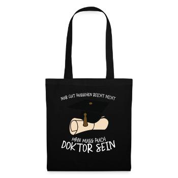 Doktor Doktortitel Doktorarbeit - Stoffbeutel - Schwarz - Vorne