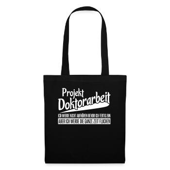 Doktortitel Doktorarbeit Doktor - Stoffbeutel - Schwarz - Vorne