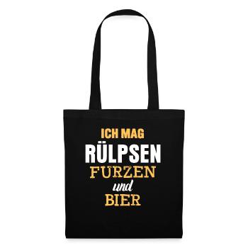 Vater Männer Bier Vatertag Ehemann Opa - Stoffbeutel - Schwarz - Vorne