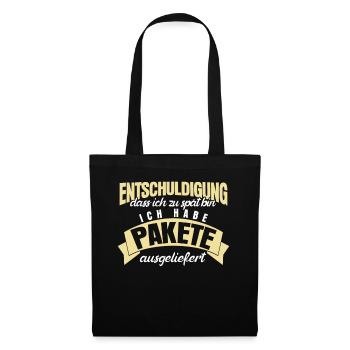 Paketzusteller Spruch Paketbote - Stoffbeutel - Schwarz - Vorne