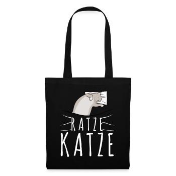 Hauskatze Schlafen Müde Ratze Katze - Stoffbeutel - Schwarz - Vorne