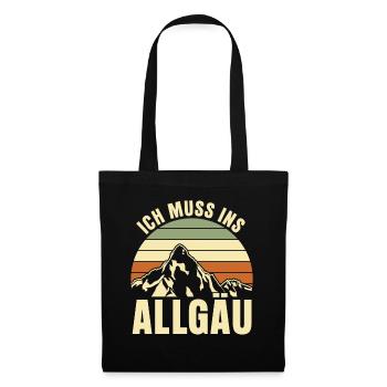 Allgäu Wandern Allgäuer - Stoffbeutel - Schwarz - Vorne