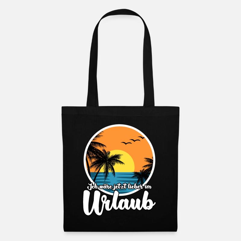 Urlaub Sommerurlaub Urlauber - Stoffbeutel - Schwarz