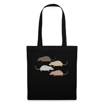 Souris, rat, rats, souris - Sac en tissu - noir - Devant