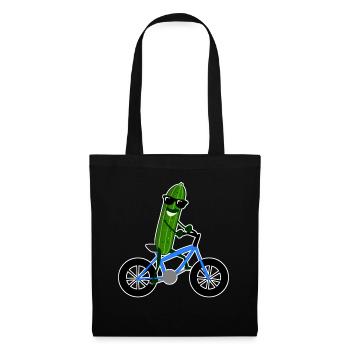 Cucumber on Bicycle Cucumbers - Tote Bag - black - Front