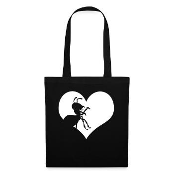 Fourmi cœur fourmis - Sac en tissu - noir - Devant