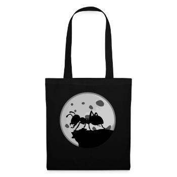 Fourmi devant la lune Fourmis - Sac en tissu - noir - Devant