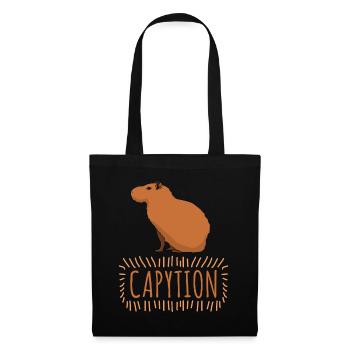 Capybara Caption Capybaras - Stoffbeutel - Schwarz - Vorne