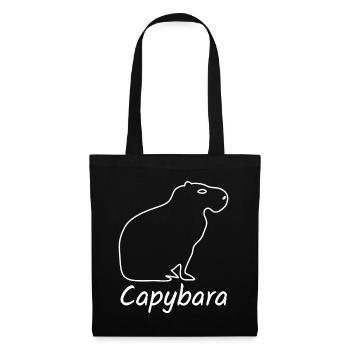 Capybara Wasserschwein Capybaras - Stoffbeutel - Schwarz - Vorne