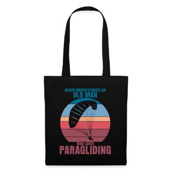 Paragliding Paraglider Retro Gleitsegeln - Stoffbeutel - Schwarz - Vorne