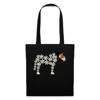 Horse made of daisy horses - Tote Bag - black - Front